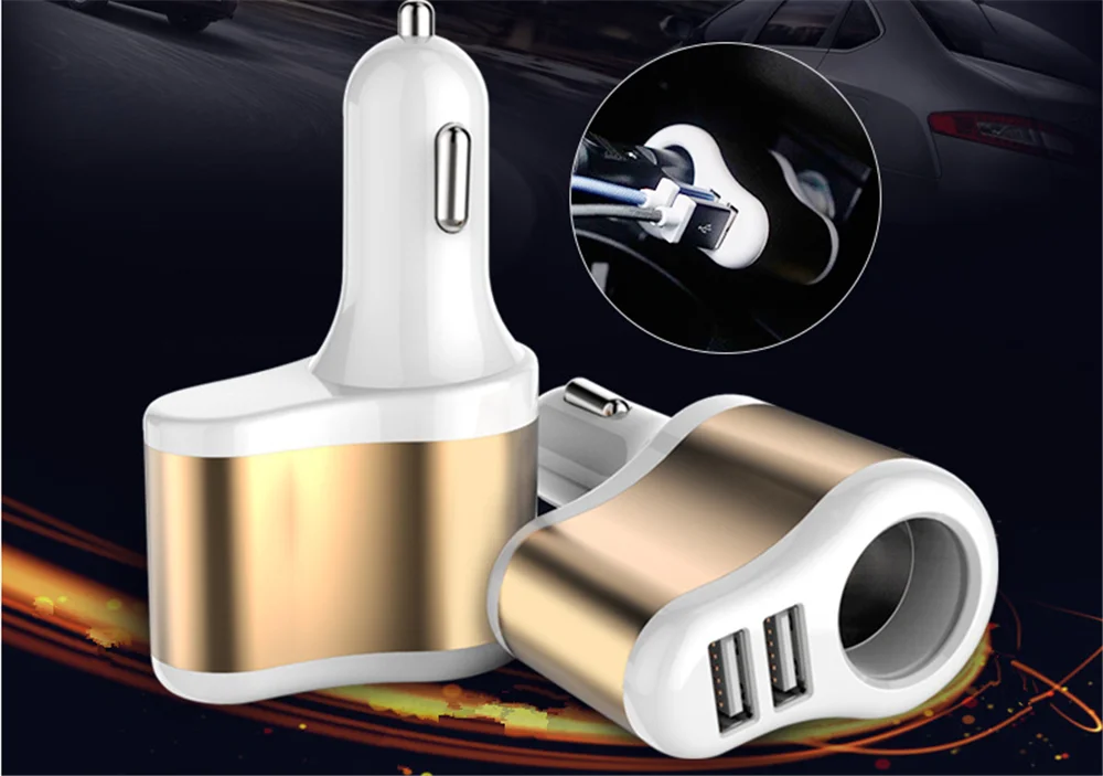 3.1A зарядное устройство для автомобиля с двумя портами USB 12 24V прикуривателя сокет