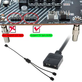 

5V 3Pin Interface Transfer Extension Cable RGB Splitter Cord for A-SUS MSI Motherboard Aura Sync Hub