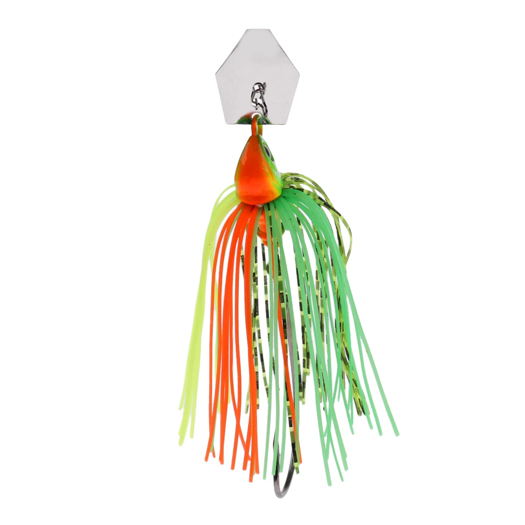 Spinnerbait Metal Sequin Lure Jig Fishing Lead Hook Wobbler Beard Skirt Lure