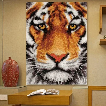 

DIY Tiger Tapestry Latch Hook Sets Rug Kits Latch Hook Cushion Crafts Embroidery Latch Hook Stripe DIY Foamiran For Needlework F