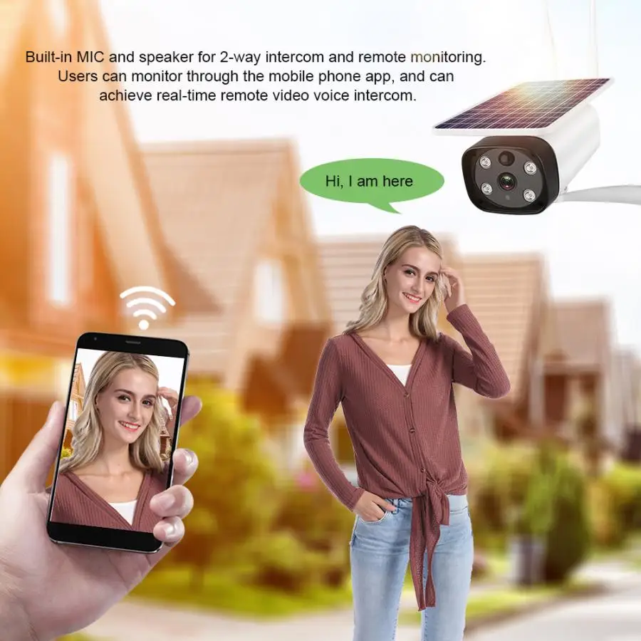 Водонепроницаемая IP камера на солнечной батарее IP67 4G/Wi Fi HD cmos датчик ночного