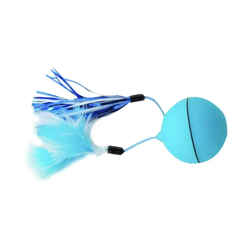 USB Перезаряжаемые Электрический прокатный мяч надувные игрушки для кошек интерактивные лазерный магический шар, игрушка с лазерный светильник творческие игрушки для кошек - Цвет: Синий
