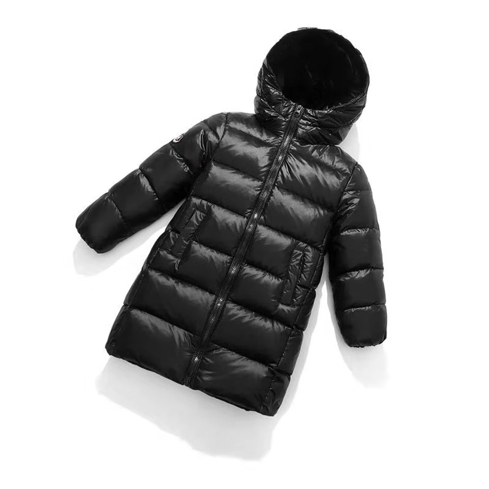 002 Children Winter Duck Down Coat For Babys Girls Boys New Brand Fashion Black Red Hooded Unisex Children Down Warm Jackets - Цвет: 002