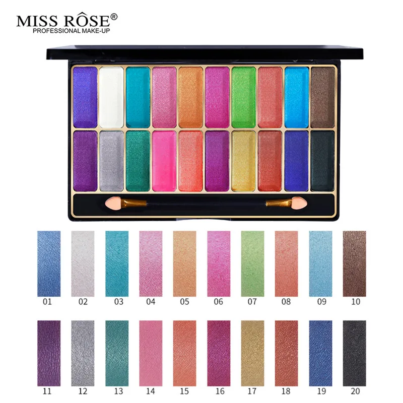 Miss Rose 15/20/48 Цвет палитра теней для век макияж Палитра яркие матовые мерцающие тени Цвет Фул тени для век макияж Косметические с кистью