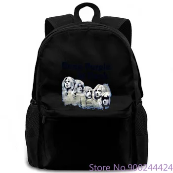 

Official DEEP PURPLE In Rock Blue Band Prog Rock All s Adult Slim Fit Letter Printing women men backpack laptop travel