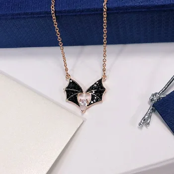 

High quality SWA black phantom bat Necklace small design small devil Necklace
