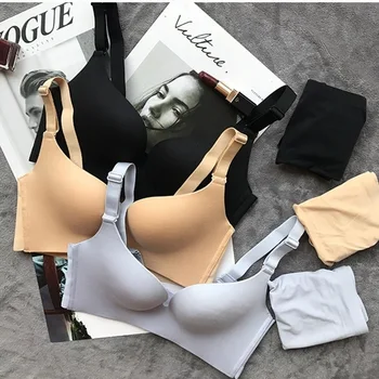 

Push up Sexy Female Underwear Happiness Fox Bra without Steel Ring Adjustable Bra Set