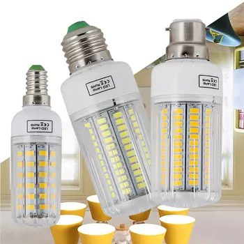 고출력 E27 E14 LED 옥수수 전구, 나사 베이스, 가정용 백색 램프, 백열 봄빌라 교체, B22 E12, 110V, 150W, 220V