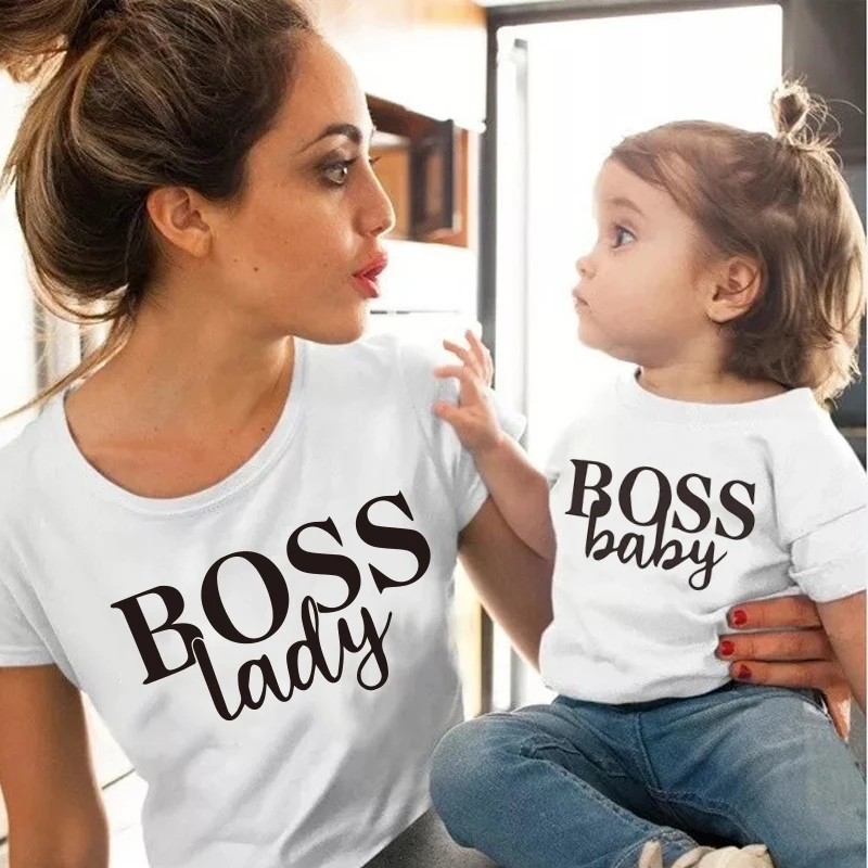 Семейные комплекты с принтом «Boss baby» и «boss» комплекты для мамы, дочки и сына футболки «mommy and me» для женщин, мам, девочек и мальчиков