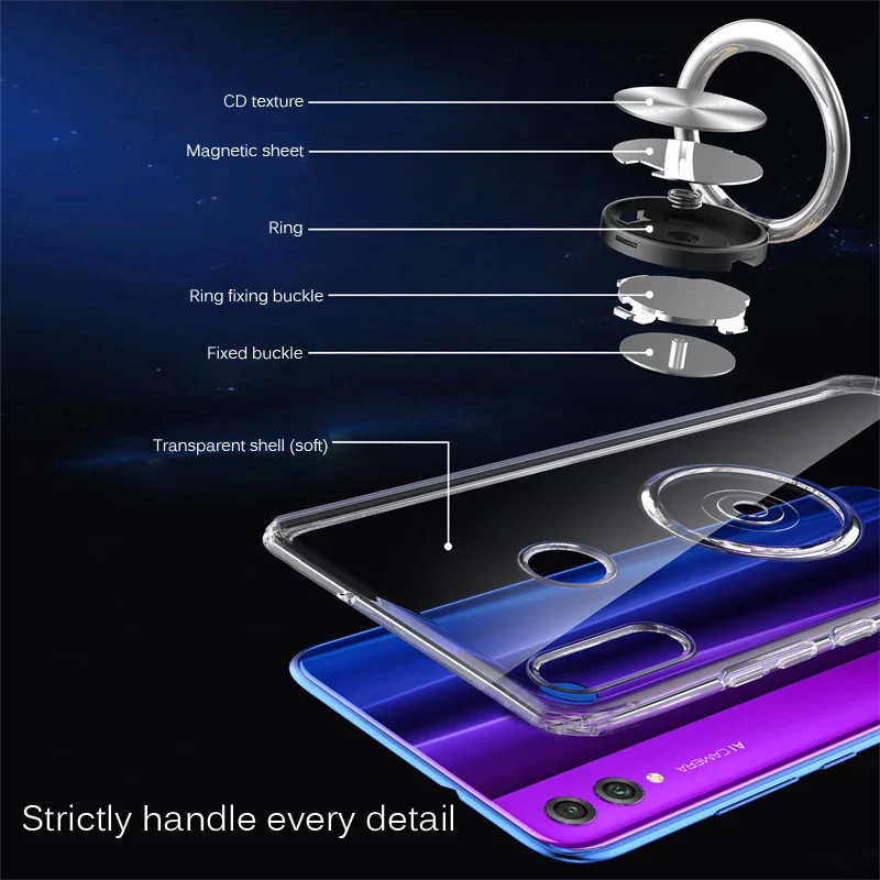 Роскошные прозрачные магнитные мягкие чехлы для телефонов Huawei Honor 8X чехол с