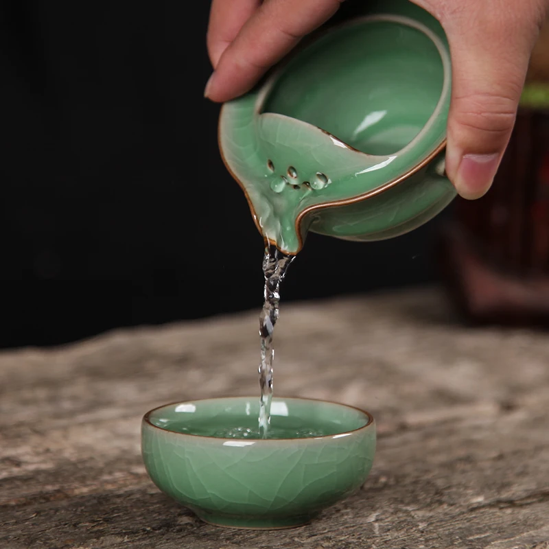 [GRANDNESS] Zhejiang Ge Di Longquan Celadon фарфоровый чайный сервиз включает 1 горшок и чашку