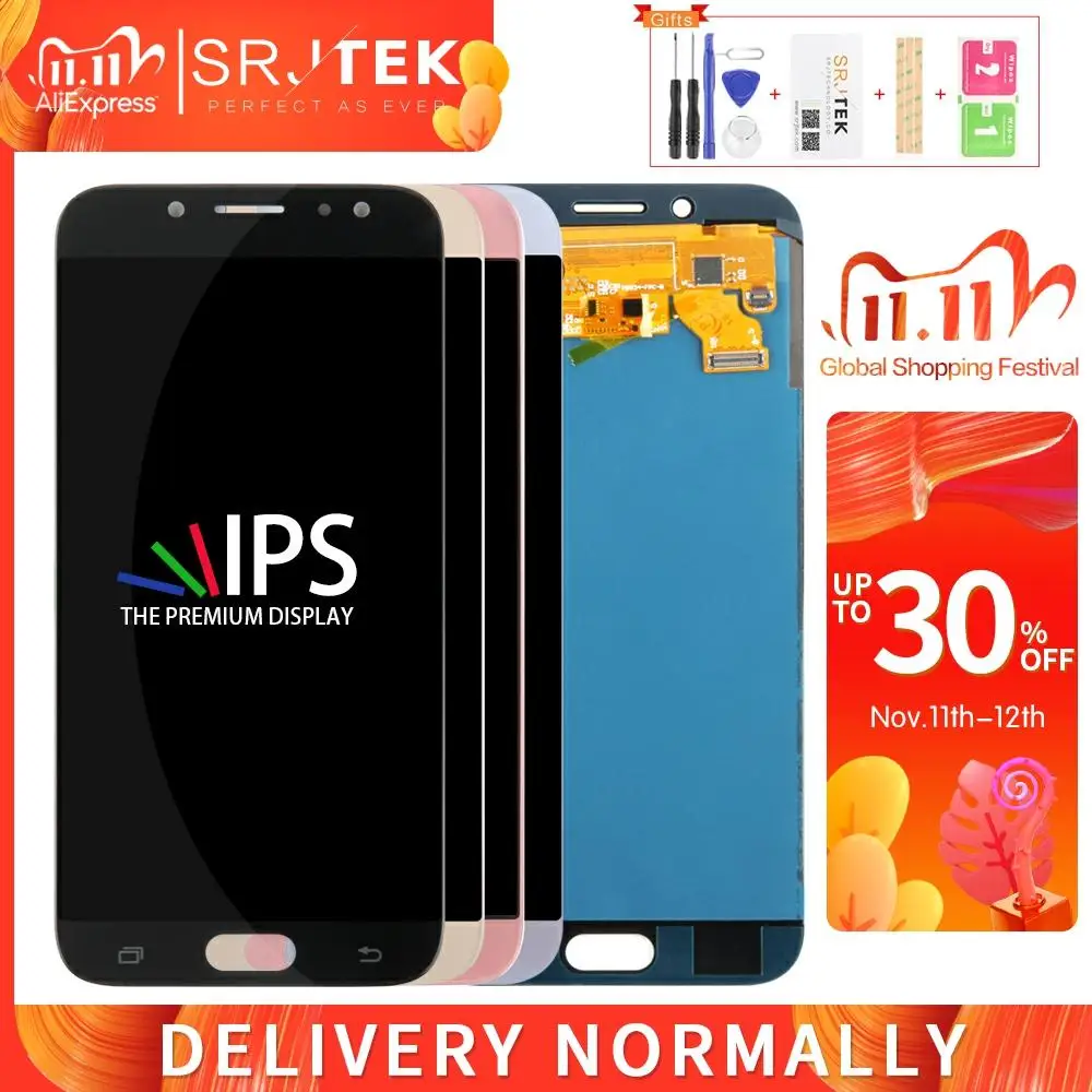 OLED/TFT для SAMSUNG Galaxy J730 ЖК дисплей J7 Pro PRO 2017 сенсорный дигитайзер сенсор J730F стекло