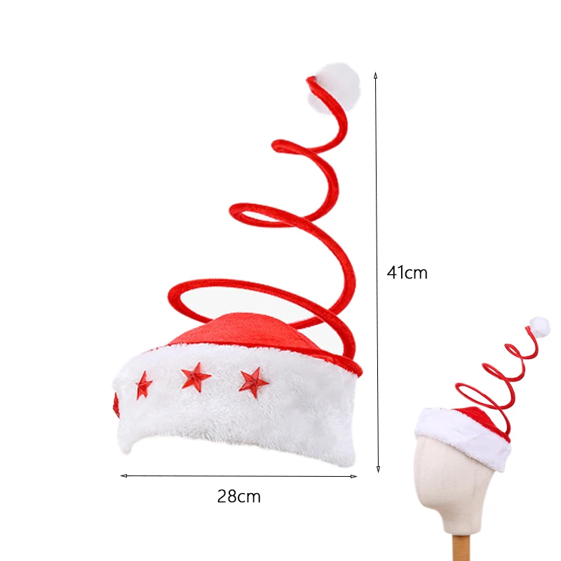 Christmas Hat Plush Elf Santa Hat Ornament Christmas cap Elf hats New Year Xmas Party Funny Theme Props Decoration