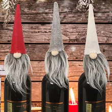 1 шт Рождественская вечеринка Декор шляпа бутылка вина набор крышка бар ресторан Рождественская вечеринка Декор шляпа креативный орнамент шарф шапка костюм