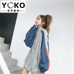 YOKO 2019 Весенняя женская повседневная одежда на молнии модные жаккардовые свитшоты Флисовая Куртка Осенние свитшоты повседневная куртка