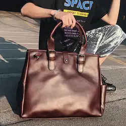 Новинка 2019, кожаный мужской портфель, модная Вместительная деловая сумка, коричневая мужская сумка через плечо для ноутбука, сумка для ipad