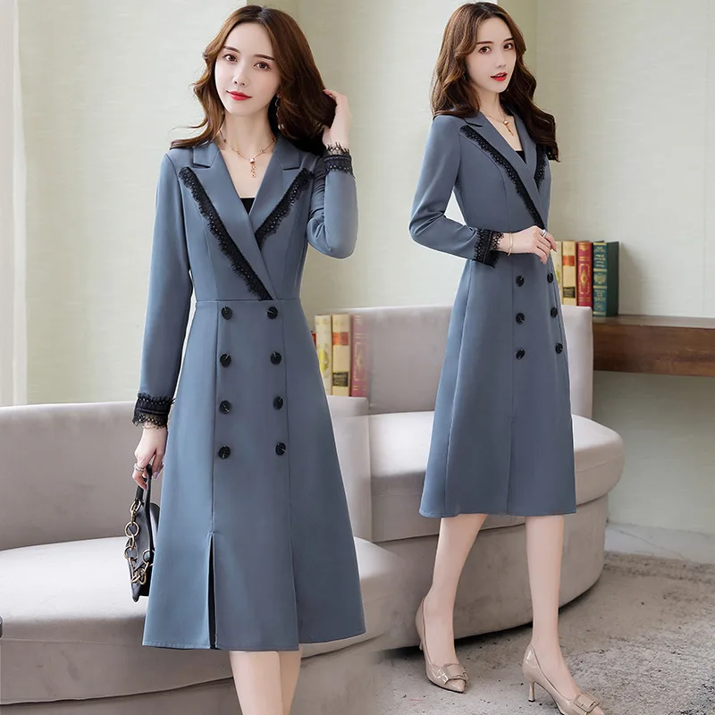 

2019 Spring And Autumn New Style Korean-style over-the-Knee Long Skirts Solid Color Elegant High-waisted Elegant Skirt Slit Long