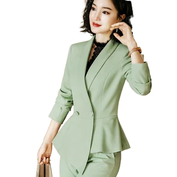 

Women Pants Suits Set For Work 2020 Spring New Elegant Office Lady Striped Fashion Business Wear Two-piece Set Overalls
