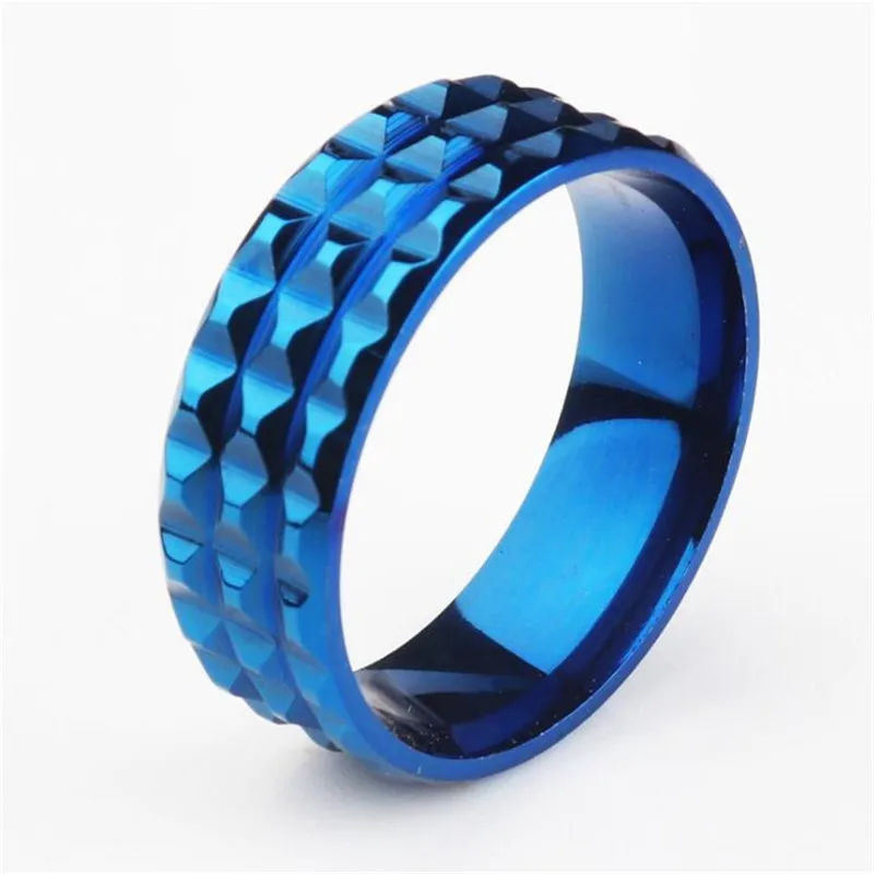 Irregular Stainless Steel Simple Couple Ring Three Rows Gold-color Love Wedding Rings For Women Men Jewelry