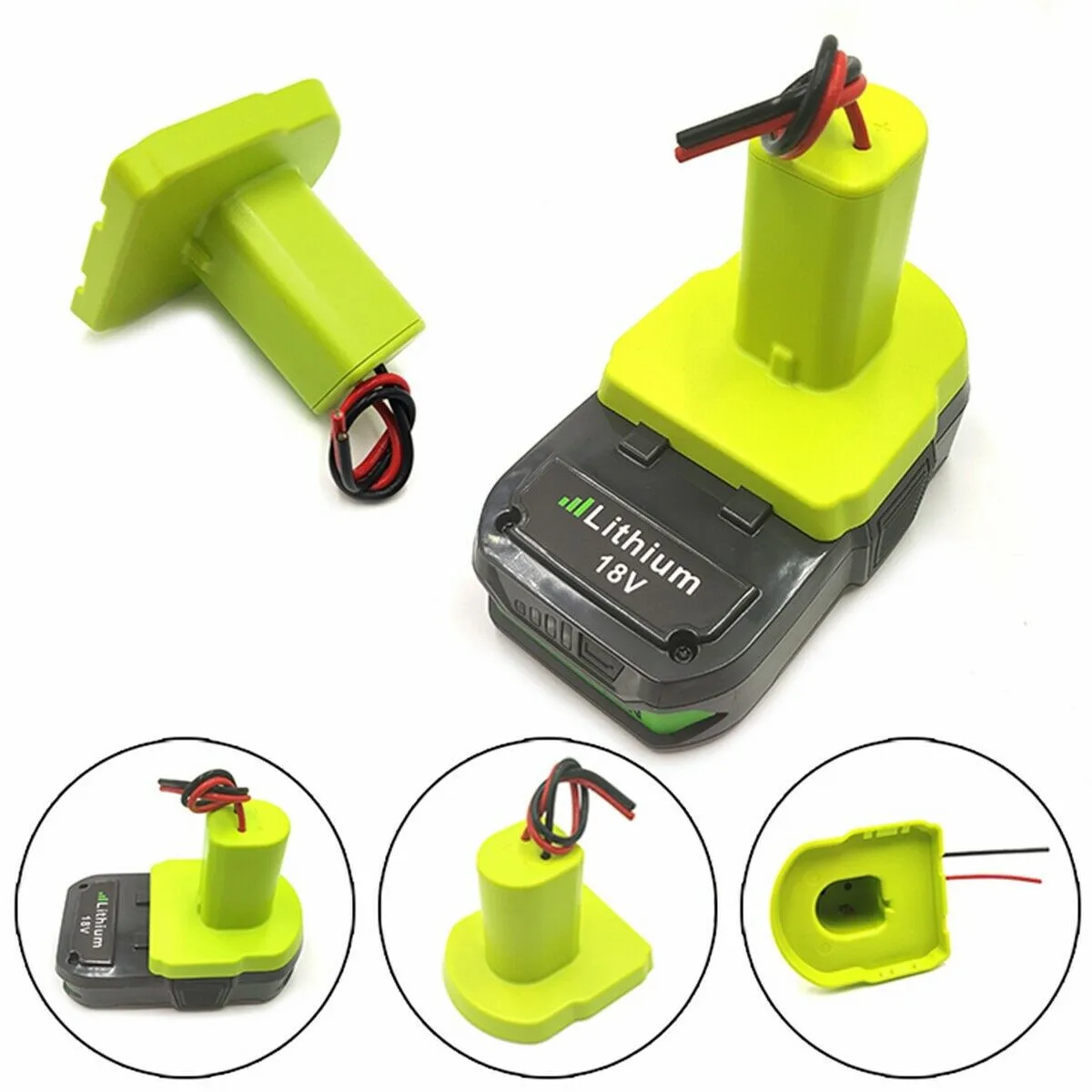 Ryobi One 18V MAX Li-ion Battery Converted DIY Connection Output Adapter Mounts 