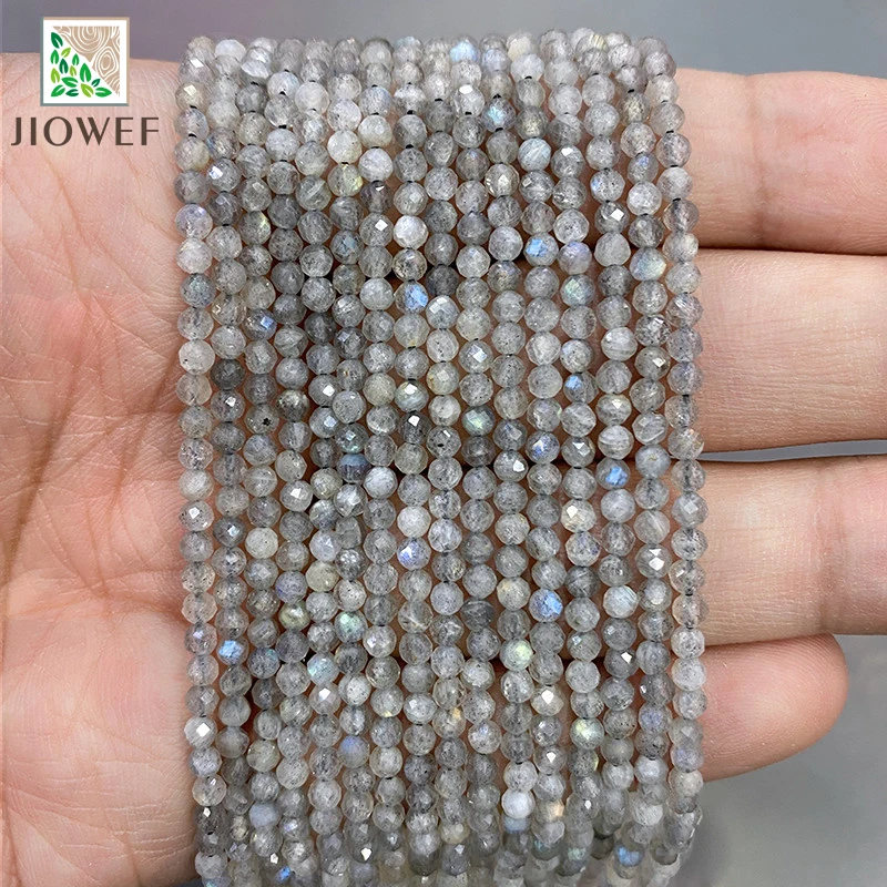 2mm/3mm 15'' Zoll Natürliche Stein Facettiert Multicolor labradorit Runde Spacer Perlen Natürliche Stein DIY Armband für schmuck Machen