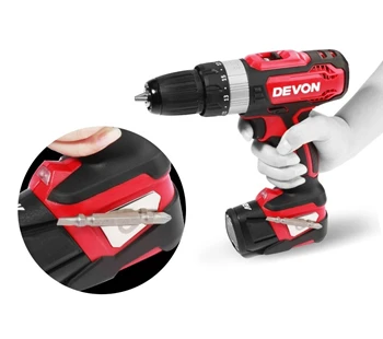 DEVON 12V электрическая отвертка перезаряжаемая беспроводная дрель литий-ионная Ударная дрель бытовой Беспроводной Мощность водительский инструмент 2-х скоростная