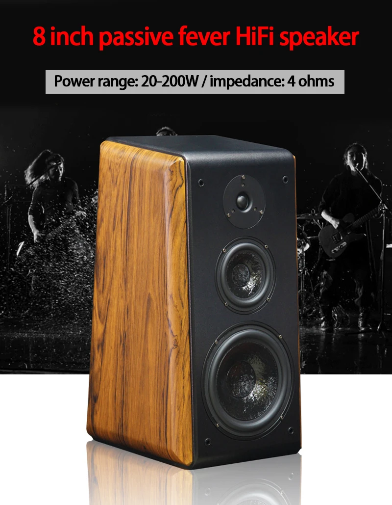 KYYSLB F168 20-200W 4 옴 8 인치 발열 HIFI 스피커 패시브 3 방향 북쉘프 홈 모니터 - 티몬