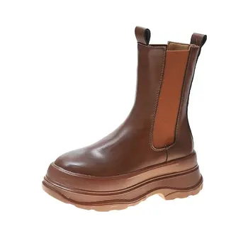 

New Luxury Chelsea Boots Women Ankle Boots Chunky Winter Shoes Platform Ankle Boots Slip On Chunky Heel BV Boot Brand Designer