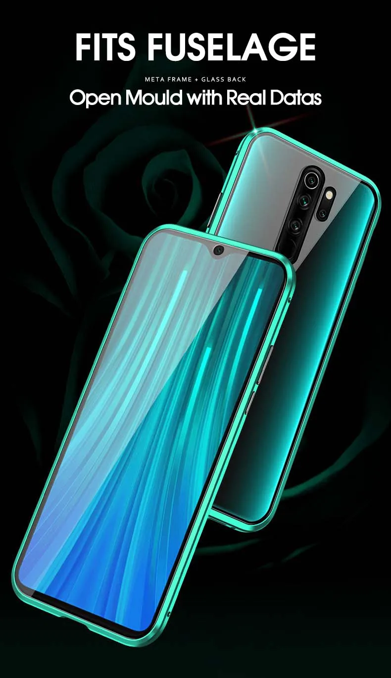 360 Đầy Đủ Từ Kim Loại Dạng Flip Case Cho Xiaomi Redmi Note 8 T Kính Cường Lực 2 Mặt Trường Hợp Cho Xiaomi Redmi note 8 T Note8 T Nắp Sau