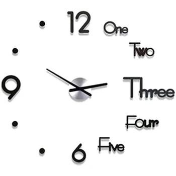 

Wall Clock Decorative Sticker Frameless Larg Wall Clock Kit for Home Living Room Bedroom Office Decoration
