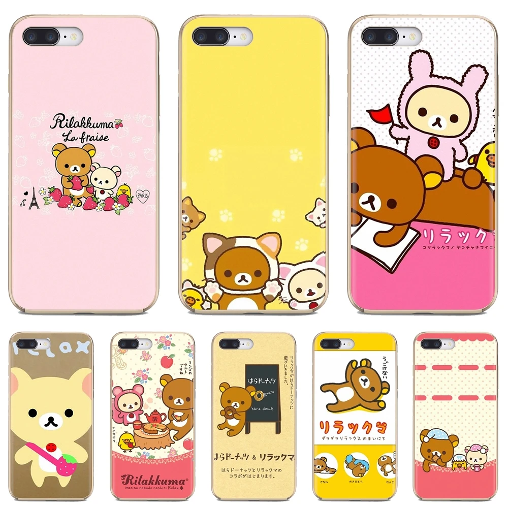 Мягкий чехол для iPhone 11 Pro 4 4S 5 5S SE 5C 6 6S 7 8 Plus X 10 XR XS Max iPod Touch Japan Rilakkuma Teddy Bear | Мобильные