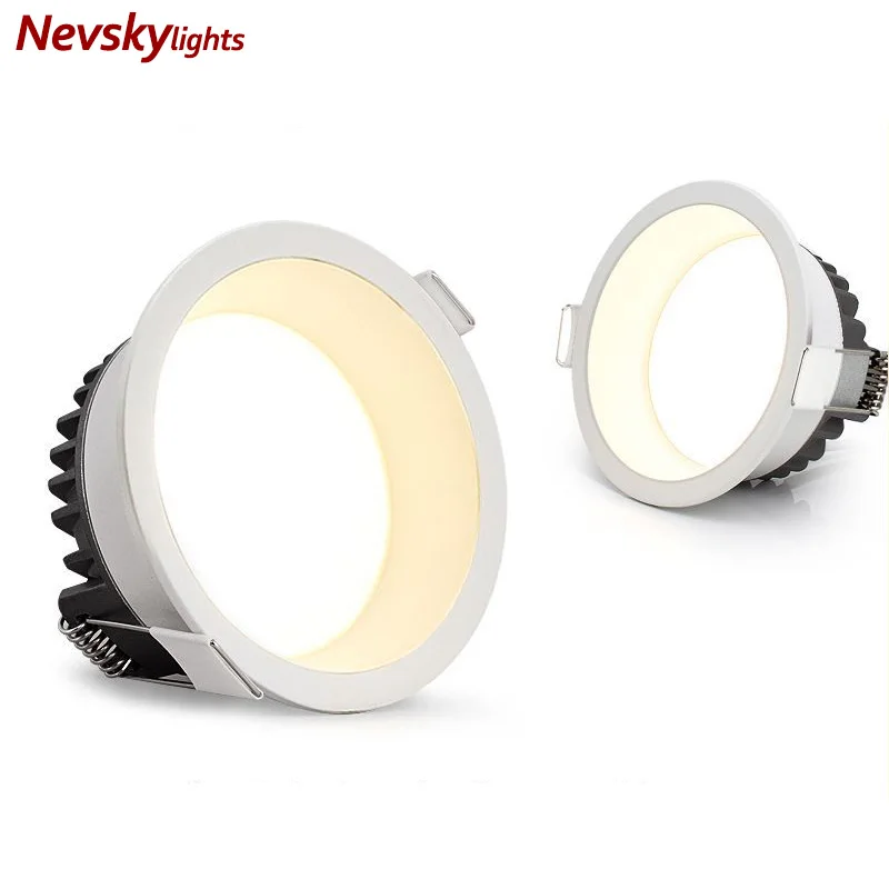 Modern Led Recessed spot lamps living room white Downlight bedroom Round thin cut spotlight dining led lighting fixture foyer | Лампы и