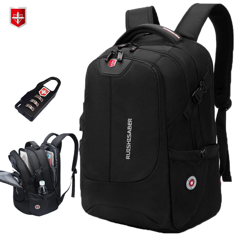ブランドスイス 17 インチのラップトップバックパック男性 Usb 充電旅行のバックパックスクールバッグナイロン防水バックパック女性 Bagpack Mochila バックパック Aliexpress