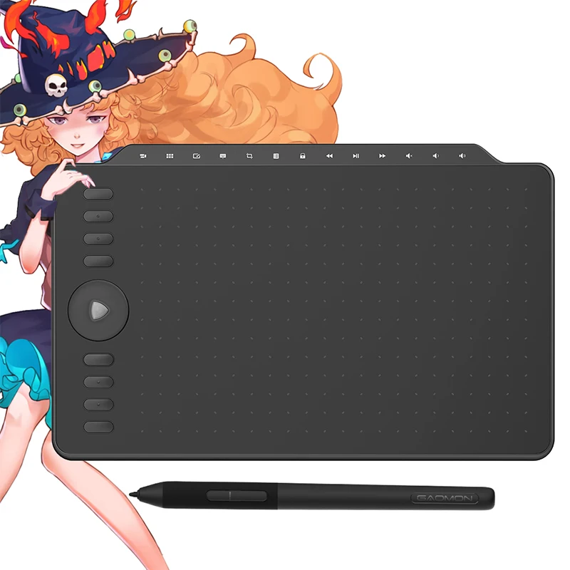 GAOMON M1220 12 Inch Drawing Graphic Tablet 8192 levels with 8 Express Keys & 13 Multimedia
