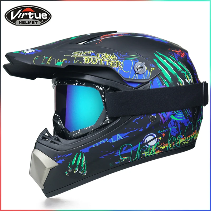 Casco Integrale MOTESEN Per MTB E Motocross - Leggero E Traspirante Per Off-Road