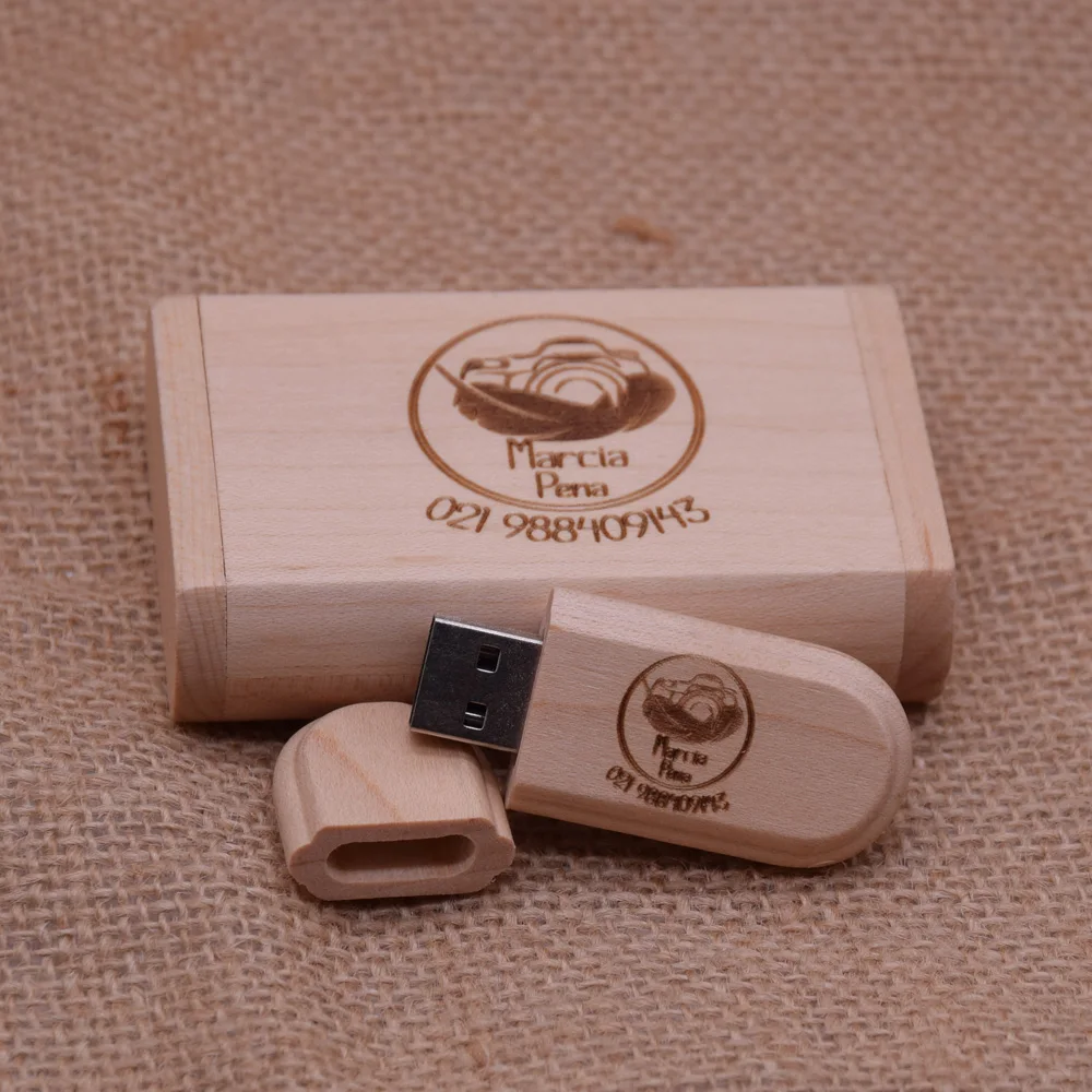 (10 шт. бесплатный логотип на заказ) Деревянный usb + коробка флеш накопитель 4 ГБ 8 16 32