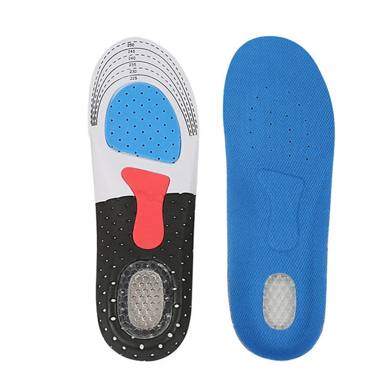 Shujin силиконовые обувные стельки, свободный размер, для мужчин и женщин, ортопедические стельки для поддержки стопы, для спортивной обуви, мягкие вставки для бега, подушки для кроссовок - Цвет: Blue  S