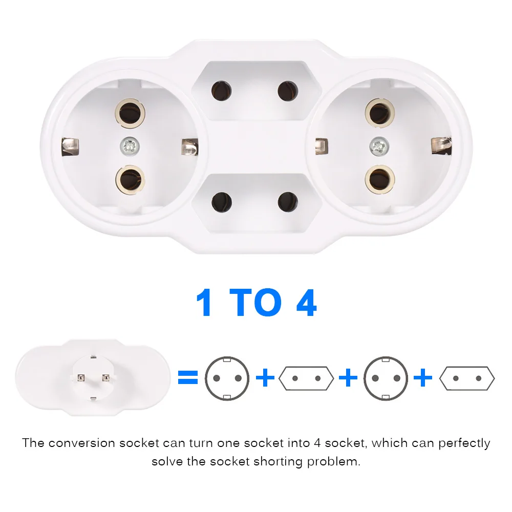 Новинка, для путешествий, штепсельная вилка европейского стандарта, профессиональная конверсионная розетка, 1-4 варианта, стандартный адаптер питания европейского стандарта, наружная розетка, AC 110~ 250 В
