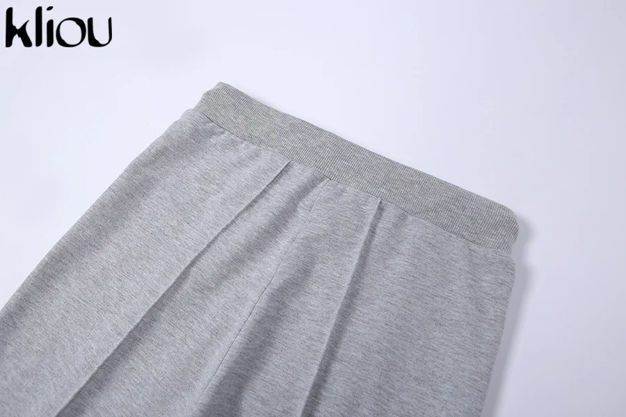 Kliou хлопок сплошной длинный рукав комплект из двух частей Drawstring с капюшоном топы Женский спортивный костюм облегающие длинные брюки повседневные женские костюмы