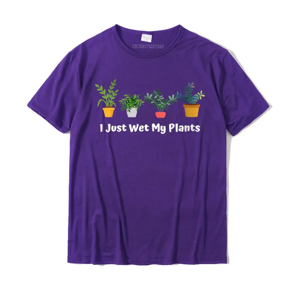 Graphic Family Birthday Short Sleeve T Shirt ostern Day Round Collar 100% Cotton Tops Tees for Men Tee-Shirts Casual Womens I Just Wet My Plants Funny Gardening Gardener Succulent Gift V-Neck T-Shirt__33013 purple