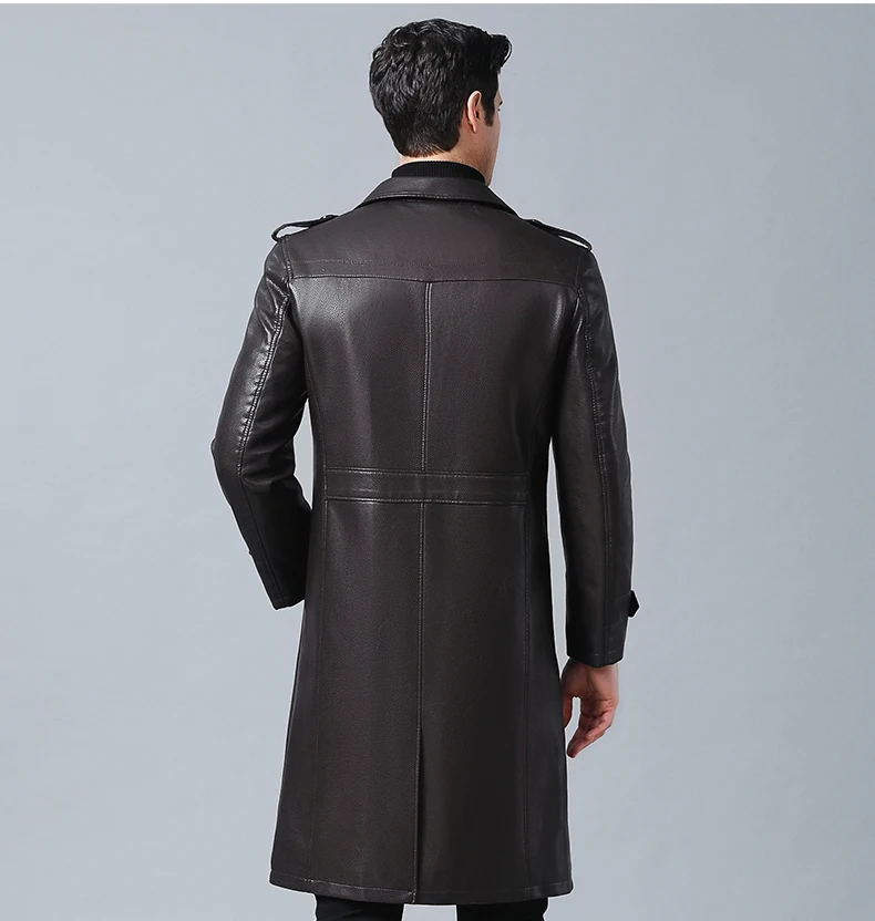 Мужские X-Long кожаные куртки плюс размер XXXL XXXXL Черная куртка из искусственной кожи мужские повседневные пальто из искусственной кожи одежда из полиуретана