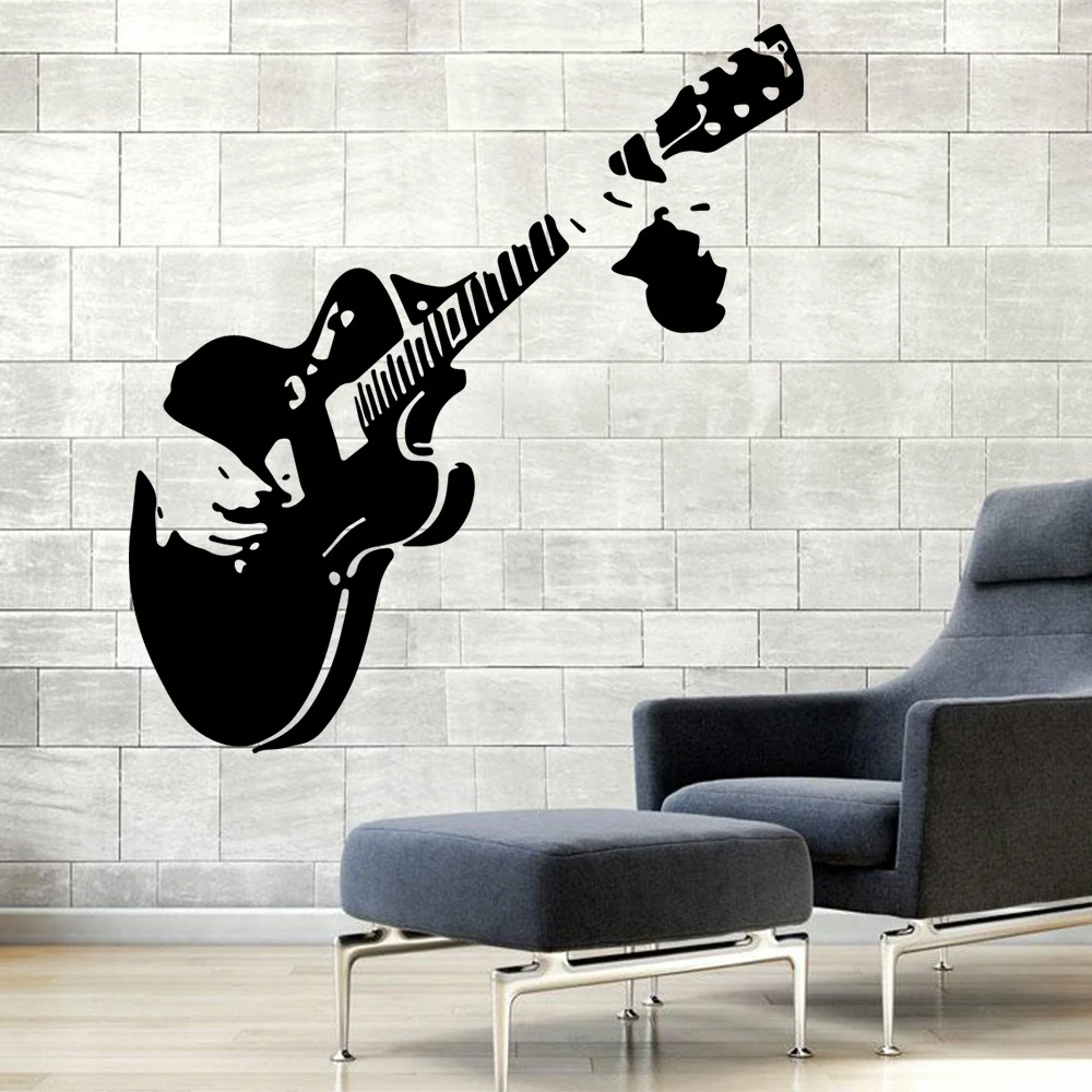 Гитару со стены. Электрогитара наклейка на стену. Гитара на стене. Электрогитара на стене. Электрогитара на стене.