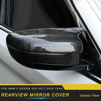 

Car Accessories Side Rearview Mirror Cover Protector Trim Frame Carbon Fiber Replacement Parts for BMW 5 Series G30 2017-2020