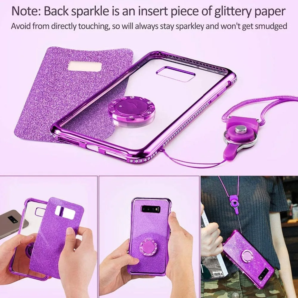 Diamond Case for Samsung Galaxy S10 Plus S10E S7 Edge S8 S9 Note 9 8 Cover For Samsung A6 A8 Plus A7 J7 2018 Glitter Bumper Case (2)
