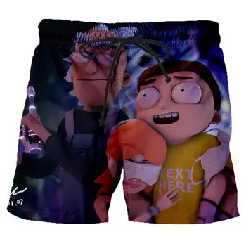 

Harajuku Style Anime Rick and Moti 3D Cartoon Print Beach Shorts Casual Unisex Shorts Trend Hip Hop Men's Shorts