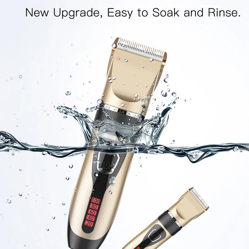  Professional Hair Clipper Rechargeable Electric Digital Hair Trimmer Smart Base Charge Waterproof M