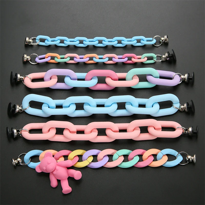 1PC Designer Chain Shoe Charms Colorful Cute Acrylic Charm Decoration For Croc Clog Shoes Pendant Buckle Party Girl Gift