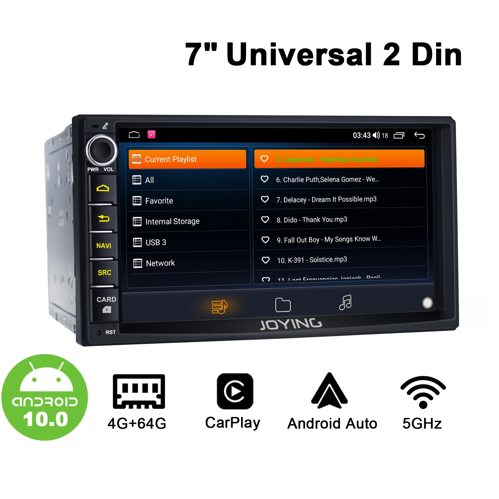 Автомагнитола 2DIN на Android 10 Универсальная автомобильная стереосистема с 7
