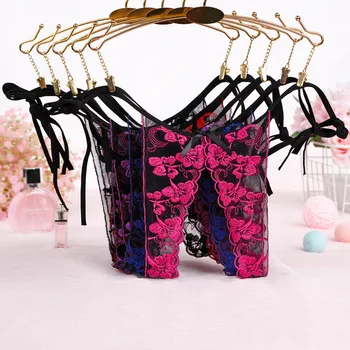 

7color Gift beautiful lace leaves Women's Sexy lingerie Thongs G-string Underwear Panties Briefs Ladies T-back 1pcs/Lot wq143