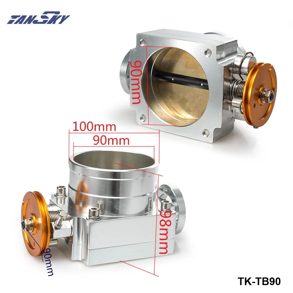 90 мм CNC Алюминиевый высокий поток воздухозаборный коллектор дроссельная заслонка двигателя корпус TK-TB90